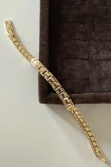 Özel Seri Vintage Zincir Tasarım Kadın Çelik Bileklik Kelepçe