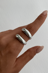 Premium Seri Özel Cilalı Ikili Görünüm Ayarlanabilir Kadın Çelik Yüzük