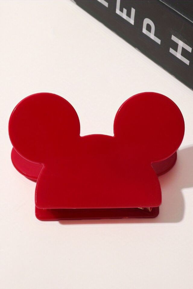 Mickey Mouse Tasarım Çocuk Tokası Kırmızı