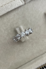 Özel Seri Büyük Taşlı Klasik 5 Taş Tasarım Ayarlanabilir Kadın Çelik Yüzük