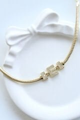 İthal Seri E Harfi Balık Sırtı Zincirli Kadın Çelik Bileklik Kararmaz Renk Atmaz