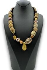 Yeni Sezon Etnik Otantik El Yapımı Taş Bohem Kadın Tasarım Kolye