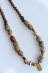 Yeni Sezon Etnik Otantik El Yapımı Taş Bohem Kadın Tasarım Kolye