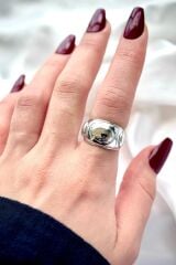 Premium Seri Planet Tasarım Cilalı Ayarlanabilir Kadın Yüzük