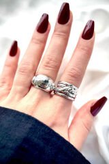 Premium Seri Braids Tasarım Cilalı Ayarlanabilir Kadın Yüzük