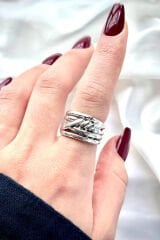 Premium Seri Braids Tasarım Cilalı Ayarlanabilir Kadın Yüzük