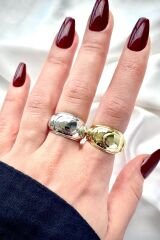 Premium Seri Planet Tasarım Cilalı Ayarlanabilir Kadın Yüzük