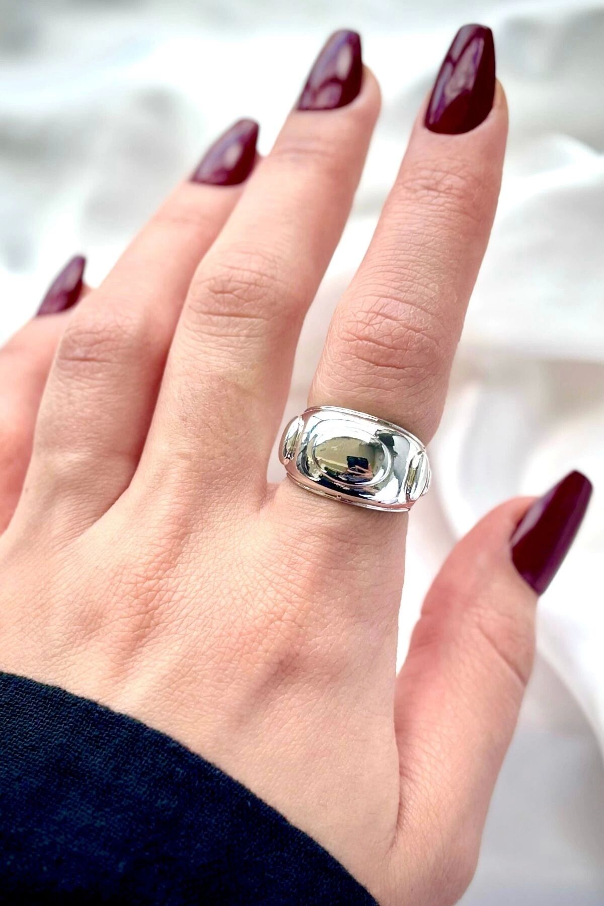 Premium Seri Planet Tasarım Cilalı Ayarlanabilir Kadın Yüzük