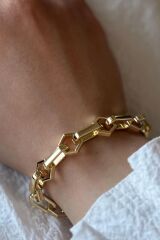 Premium Seri Treasure Tasarım Kararmaz Renk Atmaz Kadın Çelik Bileklik