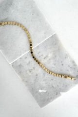 Özel Seri Vintage Petek Tasarım Kadın Çelik Bileklik Kelepçe Altın