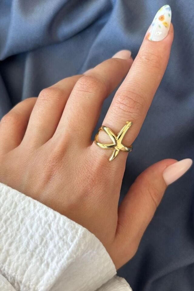 Yeni Sezon Starfish Tasarım Ayarlanabilir Kadın Yüzük Altın