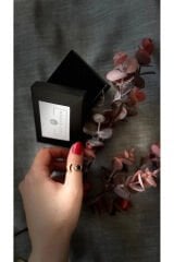 Yeni Sezon Bronz Paslanmaz Kararmaz  Yuvarlak Doğal Taş Hilal Model Ayarlanabilir Yüzük