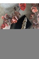 Yeni Sezon Bronz Paslanmaz Kararmaz  Yuvarlak Doğal Taş Hilal Model Ayarlanabilir Yüzük