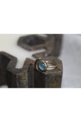 Yeni Sezon Bronz Paslanmaz Kararmaz  Yuvarlak Doğal Taş Hilal Model Ayarlanabilir Yüzük