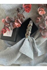 Yeni Sezon Bronz Paslanmaz Kararmaz  Yuvarlak Doğal Taş Hilal Model Ayarlanabilir Yüzük