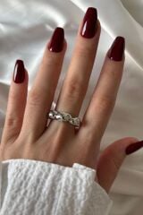 Yeni Seri Cilalı Asimetrik Bombeli Günlük Ayarlanabilir Kadın Çelik Yüzük