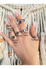 Exclusive Seri Ayarlanabilir Paslanmaz Kararmaz Bronz Renkli Doğal Oval Taş Şık Kadın Yüzük