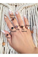 Exclusive Seri Ayarlanabilir Paslanmaz Kararmaz Bronz Renkli Doğal Oval Taş Şık Kadın Yüzük