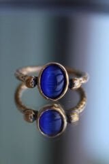 Exclusive Seri Ayarlanabilir Paslanmaz Kararmaz Bronz Renkli Doğal Oval Taş Şık Kadın Yüzük