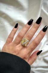 VIP %100 İthal Plato Tasarım Ayarlanabilir Kadın Çelik Yüzük