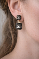 VIP Baget Zirkon Taşlı Tasarım Kararmaz Renk Atmaz Kadın Çelik Küpe