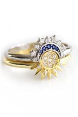 Yeni Sezon 2'li Kombinlenebilir Zirkon Taşlı Güneş Ay Ayarlanabilir Kadın Yüzük