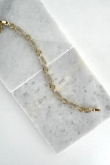 Gleam Link Bracelet Kuyumcu İşçiliği 14K Altın Kaplama Premium Seri Kadın Çelik Bileklik