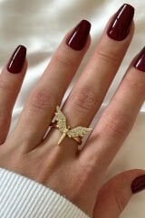 Özel Üretim Mikail Meleği Tasarım Ayarlanabilir Kadın Çelik Yüzük