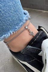 Sallantılı Yılan Model Kadın Çelik Halhal