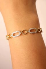 Gleam Link Bracelet Kuyumcu İşçiliği 14K Altın Kaplama Premium Seri Kadın Çelik Bileklik