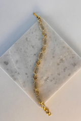 Gleam Link Bracelet Kuyumcu İşçiliği 14K Altın Kaplama Premium Seri Kadın Çelik Bileklik