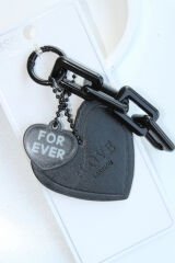 For Ever Yazılı Deri Detaylı Zincirli Kadın Çanta Charmı ve Anahtarlık