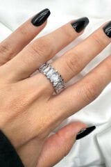 Yeni Sezon Sıralı Baget Taşlı Ayarlanabilir Çelik Yüzük