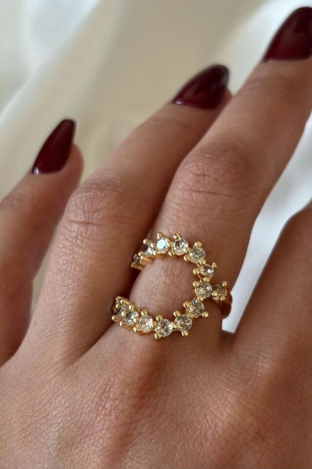 Premium Seri İvy Flower Ayarlanabilir Kadın Yüzük Gold