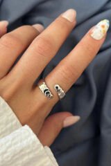 Yeni Sezon Moon Phases Tasarım Ayarlanabilir Kadın Yüzük