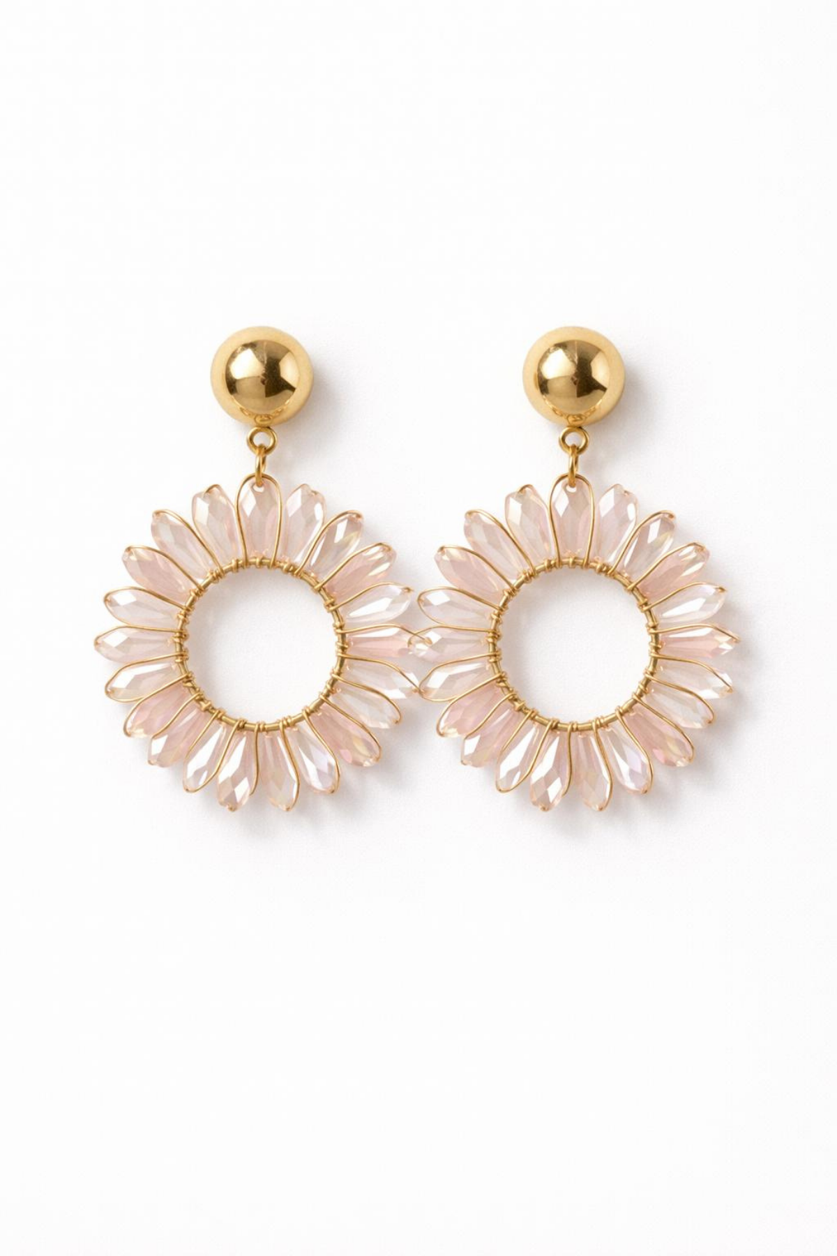 Premium Çiçek Tasarım Sallantılı Kadın Çelik Küpe