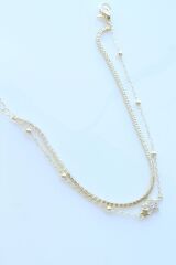 Yeni Sezon Çift Sıra Yıldız Zincirli Su Yolu Renk Atmaz Kararmaz Garantili Kadın Çelik Bileklik Gold