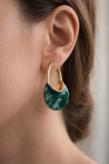 Zarif Çanta Tasarım Sallantılı Kadın Çelik Küpe