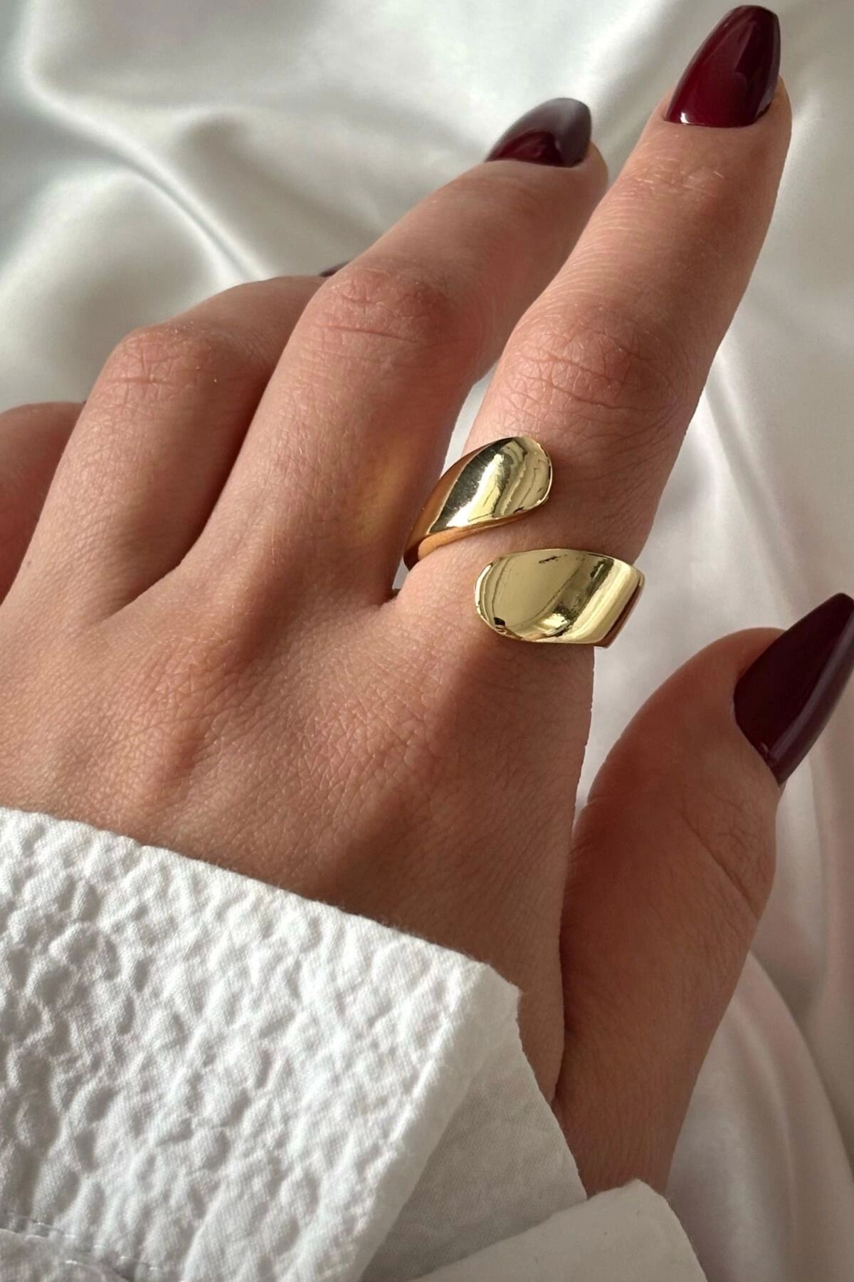 Premium Seri Dream Model Sarmal Tasarım Üstten Ayarlanabilir Kadın Çelik Yüzük