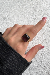 Aurum Brown Tasarım Ayarlanabilir Kadın Çelik Yüzük