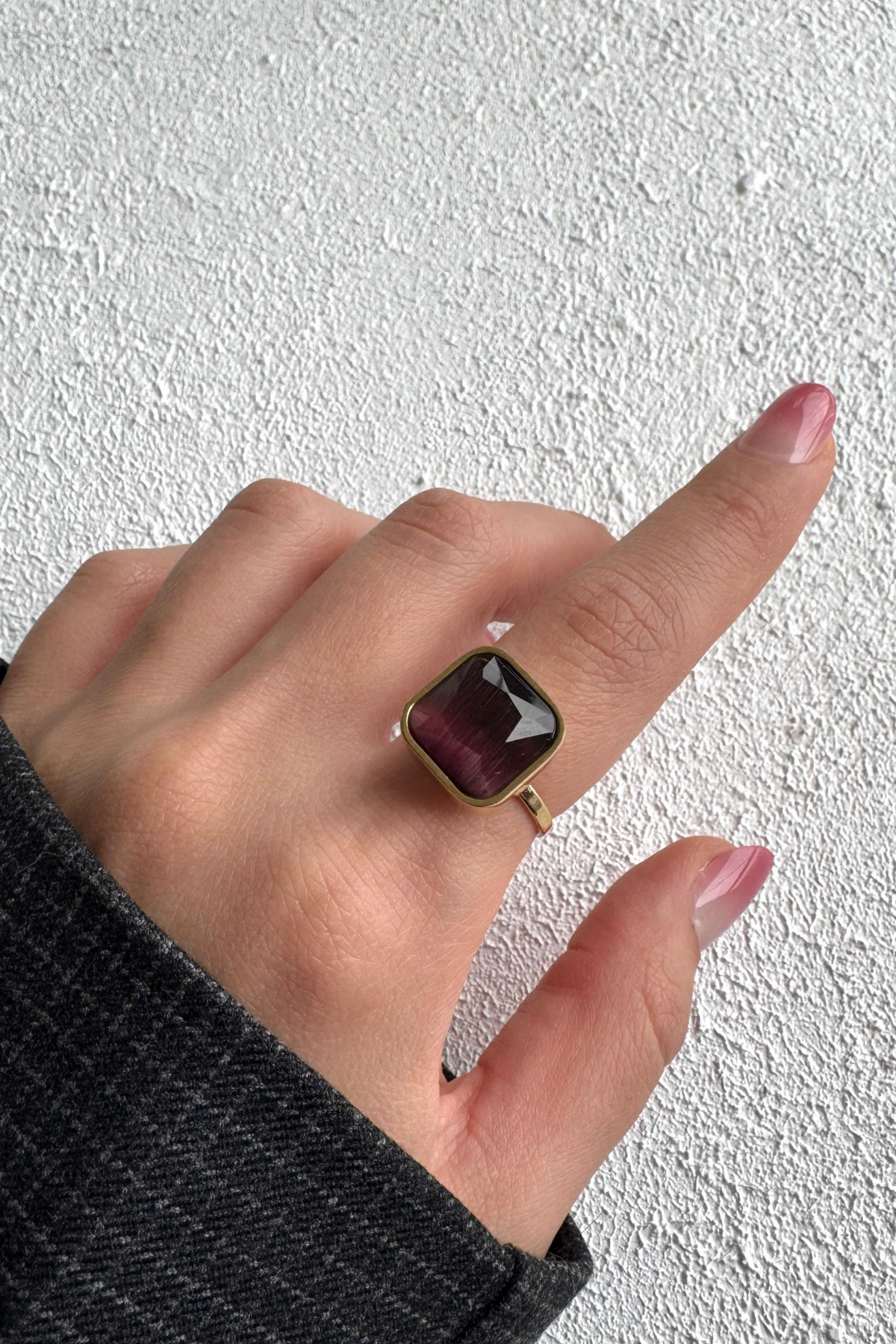 Aurum Brown Tasarım Ayarlanabilir Kadın Çelik Yüzük