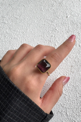 Aurum Brown Tasarım Ayarlanabilir Kadın Çelik Yüzük