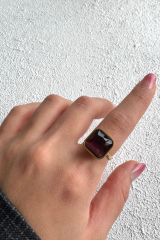 Aurum Brown Tasarım Ayarlanabilir Kadın Çelik Yüzük