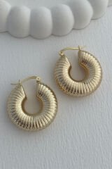 Özel Seri Bold Wave Tasarım Salyangoz Model Kadın Çelik Küpe