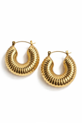 Özel Seri Bold Wave Tasarım Salyangoz Model Kadın Çelik Küpe