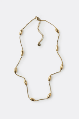 Özel Seri Badem Boncuk Detaylı 45 Cm Kadın Çelik Kolye