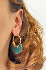 Zarif Çanta Tasarım Sallantılı Kadın Çelik Küpe