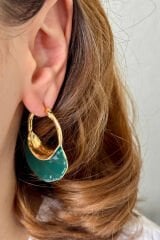 Zarif Çanta Tasarım Sallantılı Kadın Çelik Küpe