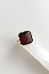 Aurum Brown Tasarım Ayarlanabilir Kadın Çelik Yüzük