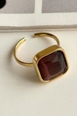 Aurum Brown Tasarım Ayarlanabilir Kadın Çelik Yüzük